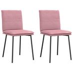 vidaXL Eetkamerstoelen 2 st fluweel roze, Verzenden, Nieuw