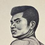 Spierbundel mannelijk bovenlichaam - Lithografie Mishima G, Antiek en Kunst