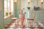 Bistrobartafel ICE CREAM 75cm met gehard glas, roze beige -, Ophalen of Verzenden, Nieuw