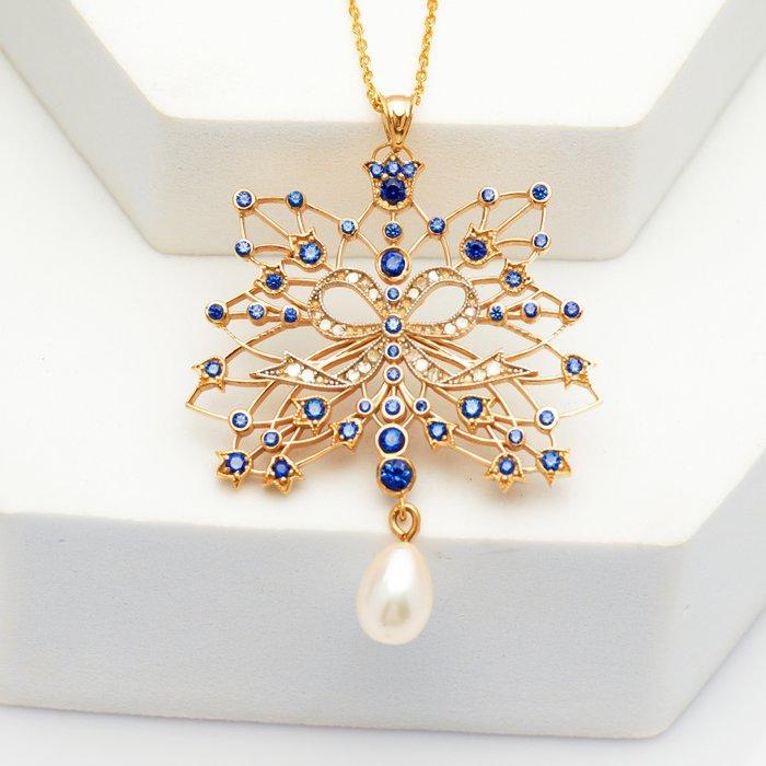 Zonder Minimumprijs - Ketting met hanger - 14 karaat Zilver,, Sieraden, Tassen en Uiterlijk, Antieke sieraden