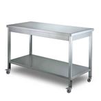 HCB Basic-line Werktafel - 160 x 70 x 85 cm - verrijdbaar -, Verzenden, Nieuw in verpakking, RVS Meubilair