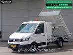 Volkswagen Crafter 140pk Open Laadbak met Kist Trekhaak Airc, Auto's, Bestelauto's, Gebruikt, Euro 6, Volkswagen, Wit