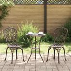 vidaXL Tuin Bistro Set 3 pcs Brons Aluminium, Tuin en Terras, Verzenden, Nieuw, Aluminium