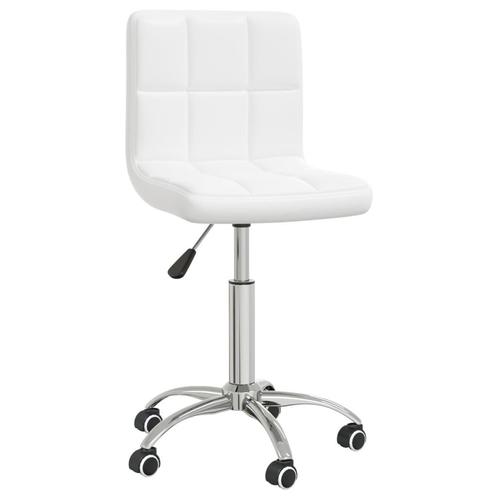 vidaXL Eetkamerstoel draaibaar kunstleer wit, Huis en Inrichting, Stoelen, Wit, Nieuw, Verzenden