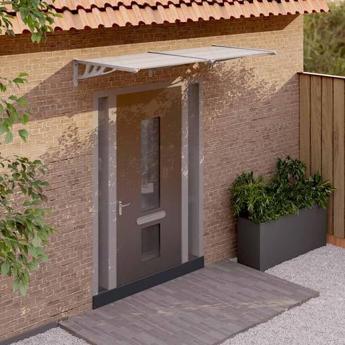 vidaXL Deurluifel 199x90 cm polycarbonaat grijs en, Tuin en Terras, Zonneschermen, Nieuw, Verzenden