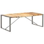 vidaXL Eettafel 220x100x75 cm massief ruw mangohout, Verzenden, Nieuw