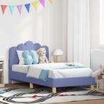 vidaXL Bedframe voor kinderen met hoofdbord Jeans Blauw 80 x, Verzenden, Nieuw, Blauw, Stof