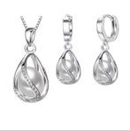 Zilver 925 sieraden set - ketting en oorbellen - met, Nieuw