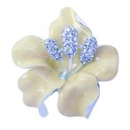 Fako Bijoux® - Broche - Orchidee - 47x50mm - Crème, Verzenden, Nieuw