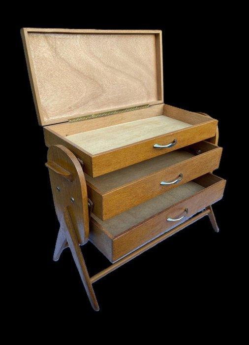 Naaidoos - Teak - Harmonica-model, Antiek en Kunst, Curiosa en Brocante