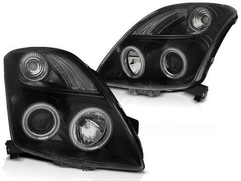 Koplampen Suzuki Swift 05-10 CCFL Angel Eyes Zwart, Auto-onderdelen, Overige Auto-onderdelen, Ophalen of Verzenden