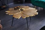 Decoratieve salontafel GINKGO 95cm goud zwart handgemaakt, Ophalen of Verzenden, Nieuw