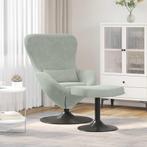 vidaXL Egg Chair met Voetsteun Lichtgrijs 63 x 73 x 90 cm, Huis en Inrichting, Fauteuils, Verzenden, Nieuw