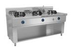GGM Gastro | Gas wok fornuis - 42 kW - 3 kookzones - incl. 1, Witgoed en Apparatuur, Fornuizen, Nieuw, Inbouw, Verzenden