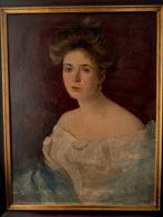 Europese school (XIX) - Elegantes Damenportrait des Fin de