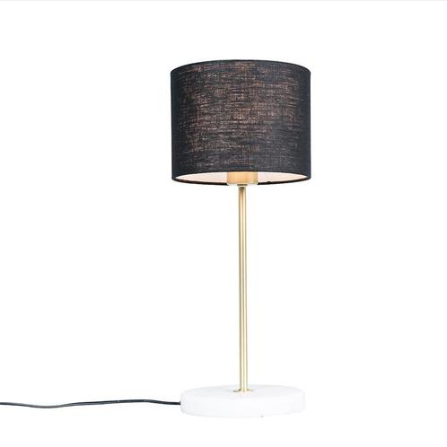 Tafellamp messing met zwarte kap 20 cm - Kaso, Huis en Inrichting, Lampen | Tafellampen, Nieuw, Overige materialen, Minder dan 50 cm
