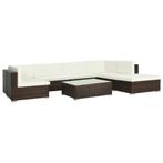 vidaXL 8-delige Loungeset met kussens poly rattan bruin, Nieuw, 8 zitplaatsen, Loungeset, Verzenden