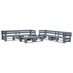 vidaXL 6-delige Loungeset pallet hout grijs, Verzenden, Nieuw, 6 zitplaatsen, Loungeset