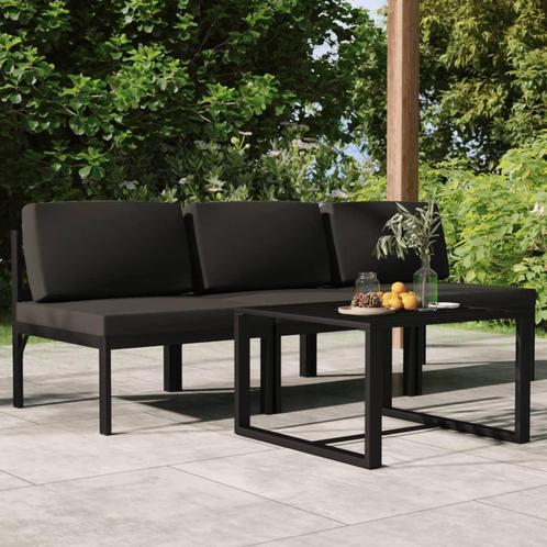 vidaXL 4-delige Loungeset met kussens aluminium, Tuin en Terras, Tuinsets en Loungesets, Loungeset, Nieuw, Aluminium, Verzenden