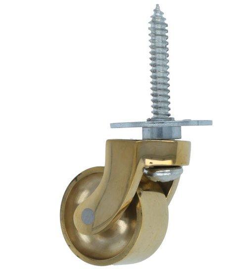 Messing wiel met schroef groot, Doe-het-zelf en Verbouw, Zwenkwielen, Nieuw, Ophalen of Verzenden