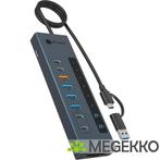 ICY BOX IB-HUB1742CR-C2PD USB 3.2 Gen 2 (3.1 Gen 2) Type-A +, Computers en Software, USB Sticks, Verzenden, Nieuw, ICY BOX