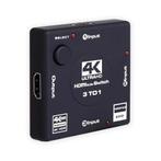 DrPhone HS10 HDMI 2.0 Switch 3 in 1 uit - 4K@60hz - 3-poorts, Audio, Tv en Foto, Nieuw, Verzenden