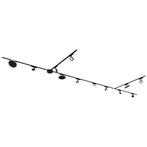 Railsysteem met 8 spots en 4 plafondlampen zwart 1-fase -, Nieuw, Metaal of Aluminium, Modern