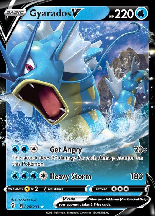 Gyarados V 028/203 holo rare (Evolving Skies), Hobby en Vrije tijd, Verzamelkaartspellen | Pokémon, Losse kaart, Nieuw, Foil, Ophalen of Verzenden