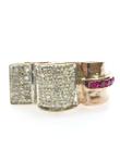 NO RESERVE PRICE - Art Déco - 9 kt. Rosé goud, Zilver -