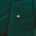 Bicolor reversspeld, dasspeld met diamant | 0,16 ct., Goud, Met edelsteen, Gebruikt, Ophalen of Verzenden