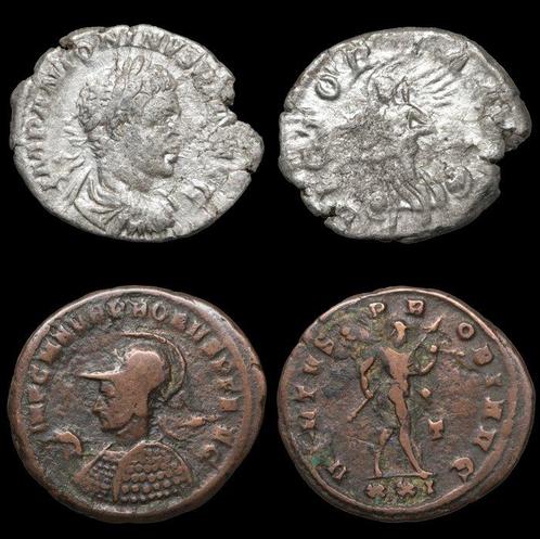 Romeinse Rijk. Lot of 2 Coins (Denarius, Antoninianus), Postzegels en Munten, Munten | Europa | Niet-Euromunten