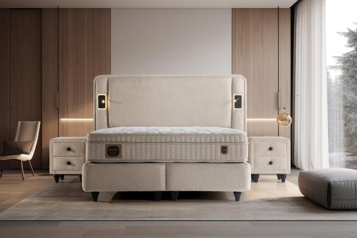 Opberg Boxspring Leonardo - diverse maten, Huis en Inrichting, Slaapkamer | Boxsprings, Nieuw, Tweepersoons, Verzenden