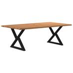 vidaXL Eettafel met boomrand 220x120x74 cm massief hout, Huis en Inrichting, Tafels | Eettafels, Verzenden, Nieuw