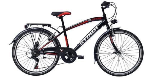 STORM BOY 22 INCH 6 SPEED BLACK RED, Fietsen en Brommers, Fietsen | Jongens, Nieuw, Verzenden