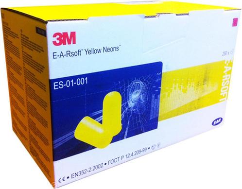 3M EAR Yellow Neon SOFT - 250 paar oordopjes afgeronde top!!, Doe-het-zelf en Verbouw, Gehoorbeschermers