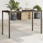 vidaXL Tuintafel met glazen blad 115x54x74 cm poly rattan, Verzenden, Nieuw