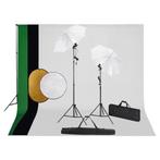 vidaXL Fotostudioset met lampen, paraplus, achtergrond en, Verzenden, Nieuw
