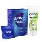 Durex Classic Condooms en Natural Glijmiddel Pakket, Nieuw, Verzenden