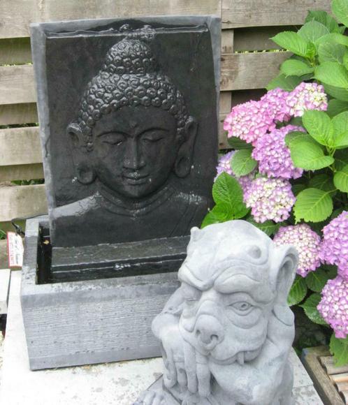 buddha waterornament, boeddha fontein, tuinbeeld, lavasteen, Tuin en Terras, Waterpartijen en Fonteinen, Waterornament, Nieuw