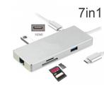 DrPhone Premium 7 in 1 - Type-C Hub- HDMI Adapter 2K + Ether