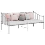 vidaXL Slaapbankframe metaal grijs 90x200 cm, Huis en Inrichting, Slaapkamer | Bedden, 90 cm, Eenpersoons, Verzenden, Nieuw