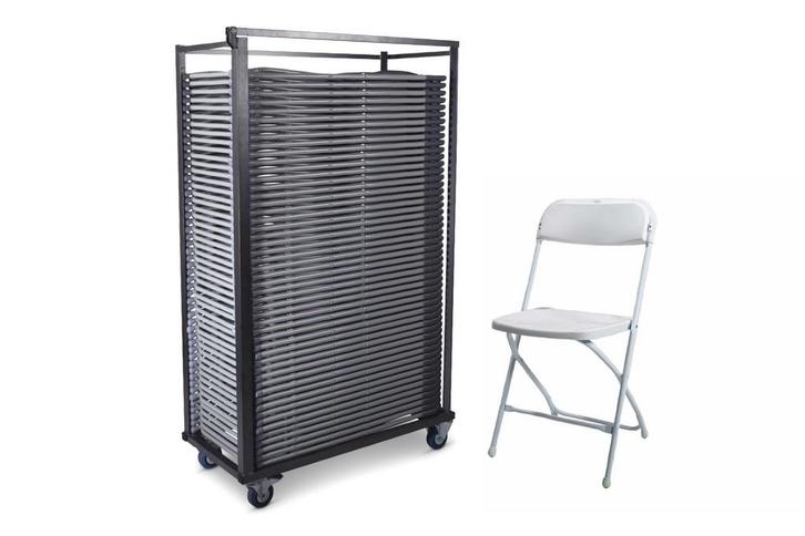Supercombi | 50x klapstoel Milo + trolley, Huis en Inrichting, Stoelen, Nieuw, Kunststof, Ophalen of Verzenden