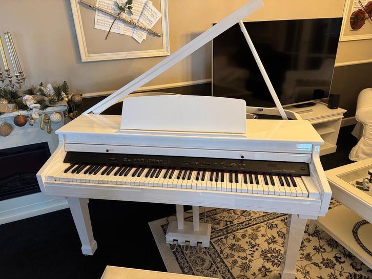 Digitale vleugel piano met Kawai CA5 en houten toetsen, Muziek en Instrumenten, Piano's, Vleugel, Wit, Zo goed als nieuw, Digitaal