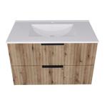 Wastafelonderkast met wastafel Veppenssan 81x47x52 cm eikenk, Huis en Inrichting, Verzenden, Nieuw