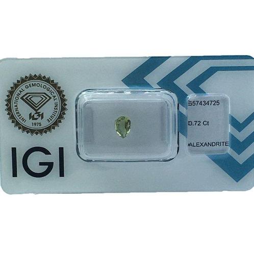 Zonder Minimumprijs - 1 pcs Geel, Groen Alexandriet - 0.72, Sieraden, Tassen en Uiterlijk, Edelstenen