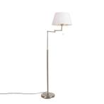Vloerlamp staal met witte kap en verstelbare arm - Ladas, Nieuw, Overige materialen, Modern, 150 tot 200 cm