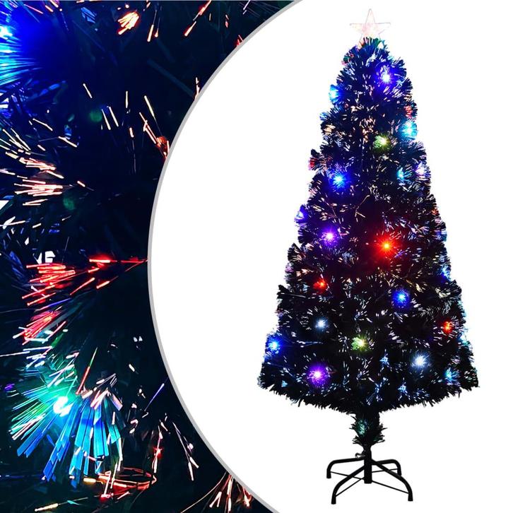 vidaXL Voorverlichte kerstboom met standaard en LED 150 cm, Diversen, Kerst, Nieuw, Verzenden