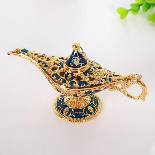 Goud- en Blauwkleurige Magische Aladin Wenslamp, Huis en Inrichting, Woonaccessoires | Overige, Verzenden