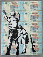 Jinks Kunst - Tribute to Banksy on 10 Madagascar banknotes
