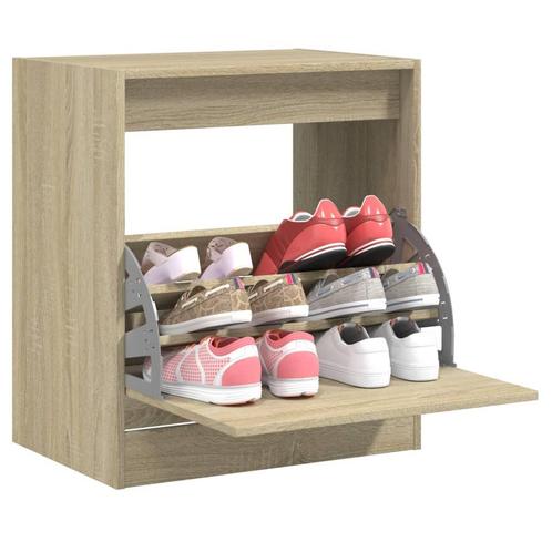 vidaXL Schoenenkast 60x42x69 cm bewerkt hout sonoma, Huis en Inrichting, Kasten | Schoenenrekken, Nieuw, Verzenden